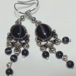 Black and Silver Dangling Earrings