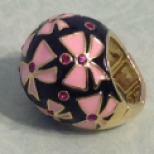 Betsey Johnson Pink Bow Dome Stretch Ring