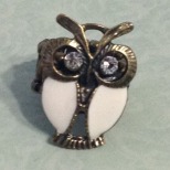 White Owl Stretchy Ring